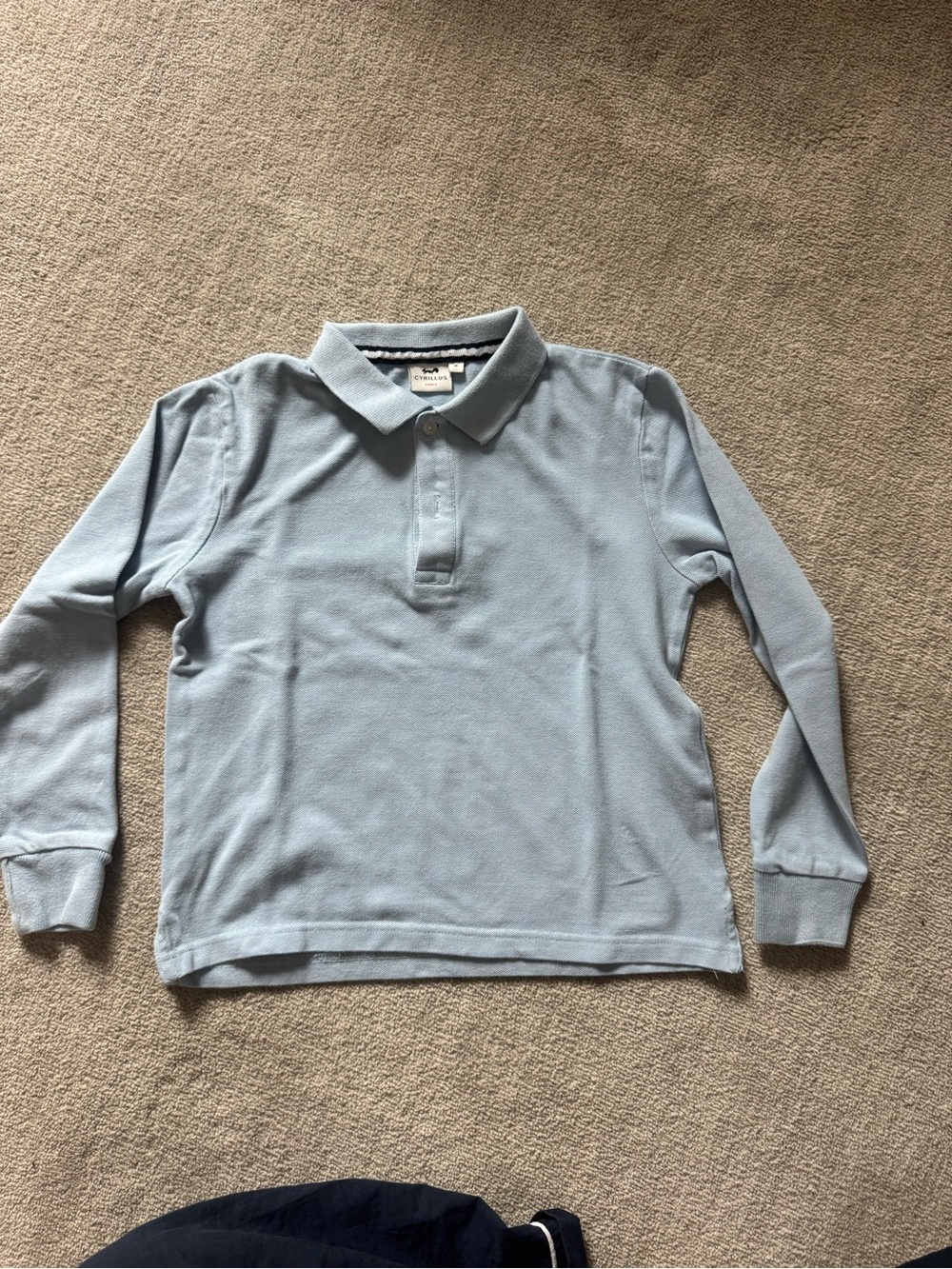 Cyrillus Light Blue Long Sleeve Polo Shirt